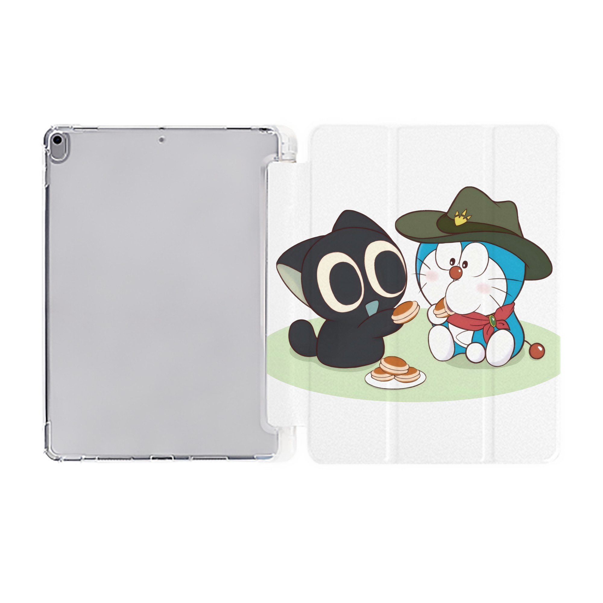 （画像用） ドラえもん Doraemon IPad ケース ペン収納付き 三つ折りスタンド PUレザー×シリコン 対応機種9.5/10.5/10.9インチ